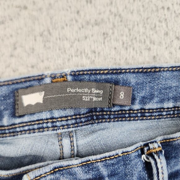 Levi's Perfectly Slimming Boot Cut 512 Jeans Women's 8 Blue Stretch Denim Pants - Picture 10 of 12